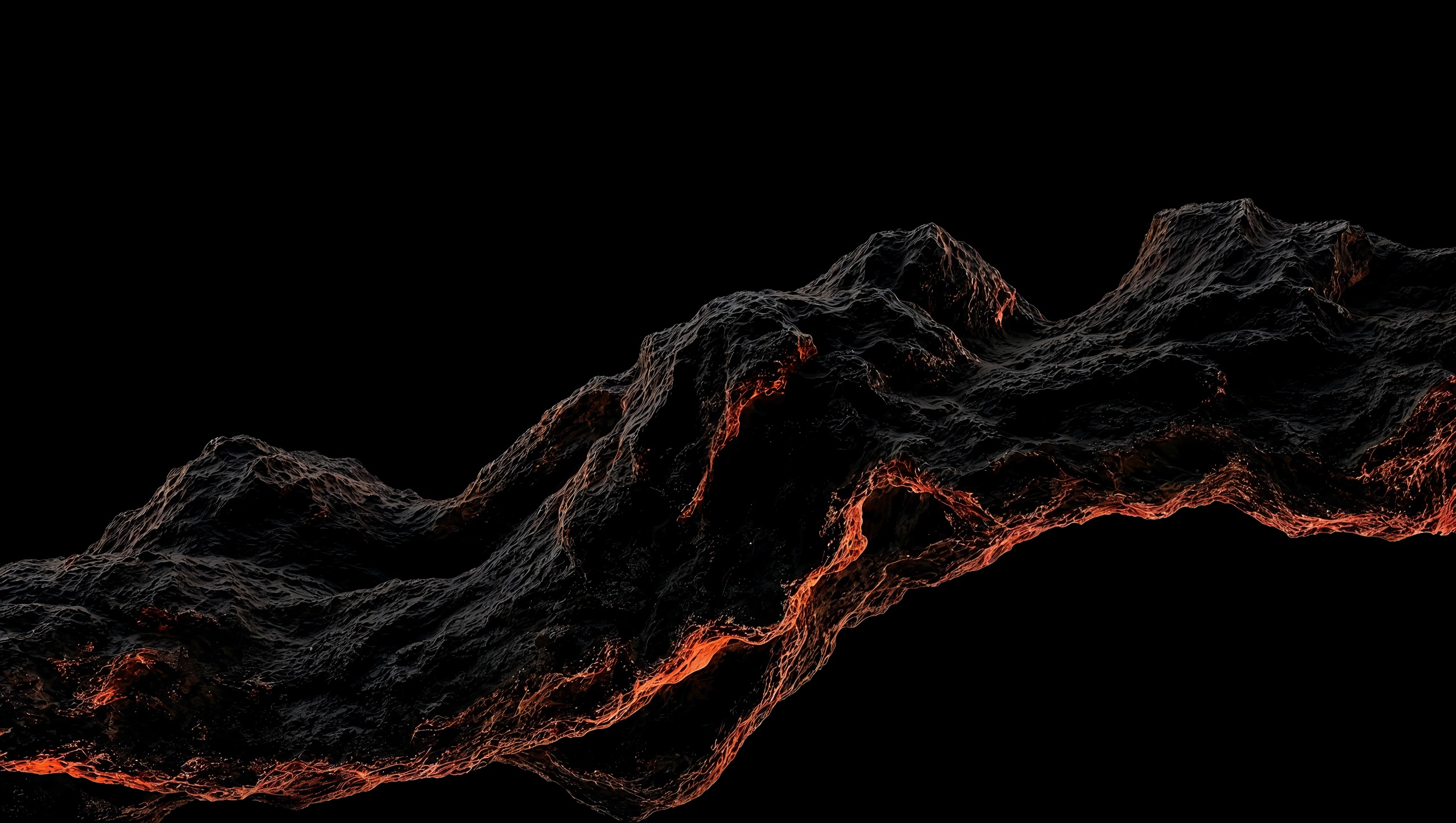 Volcanic ridge at night